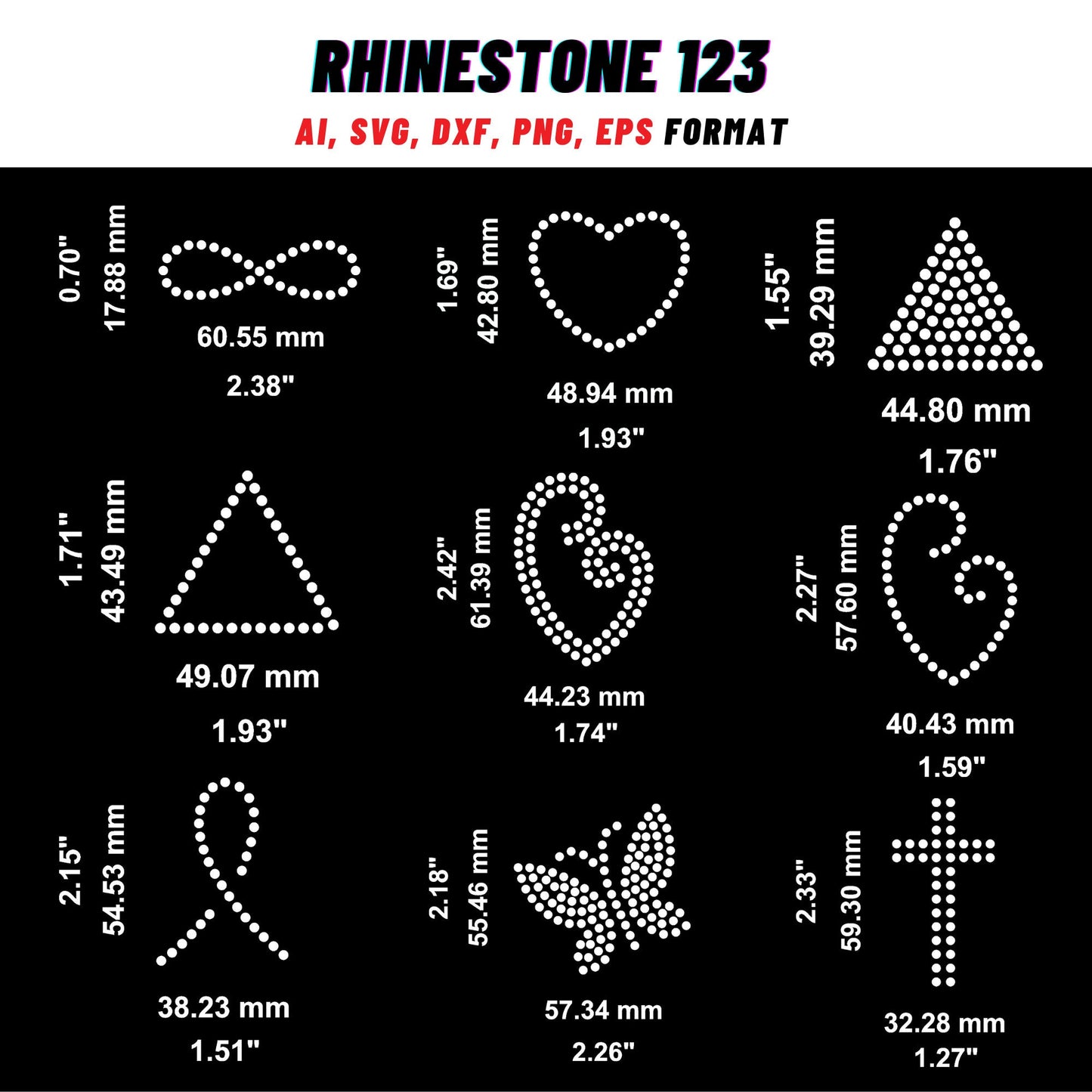 Hotfix SMALL DESIGN BUNDLE Of 27 Star svg Heart svg Christ Cross Rhinestone Template for Cricut rhinestone template bundle material 10ss