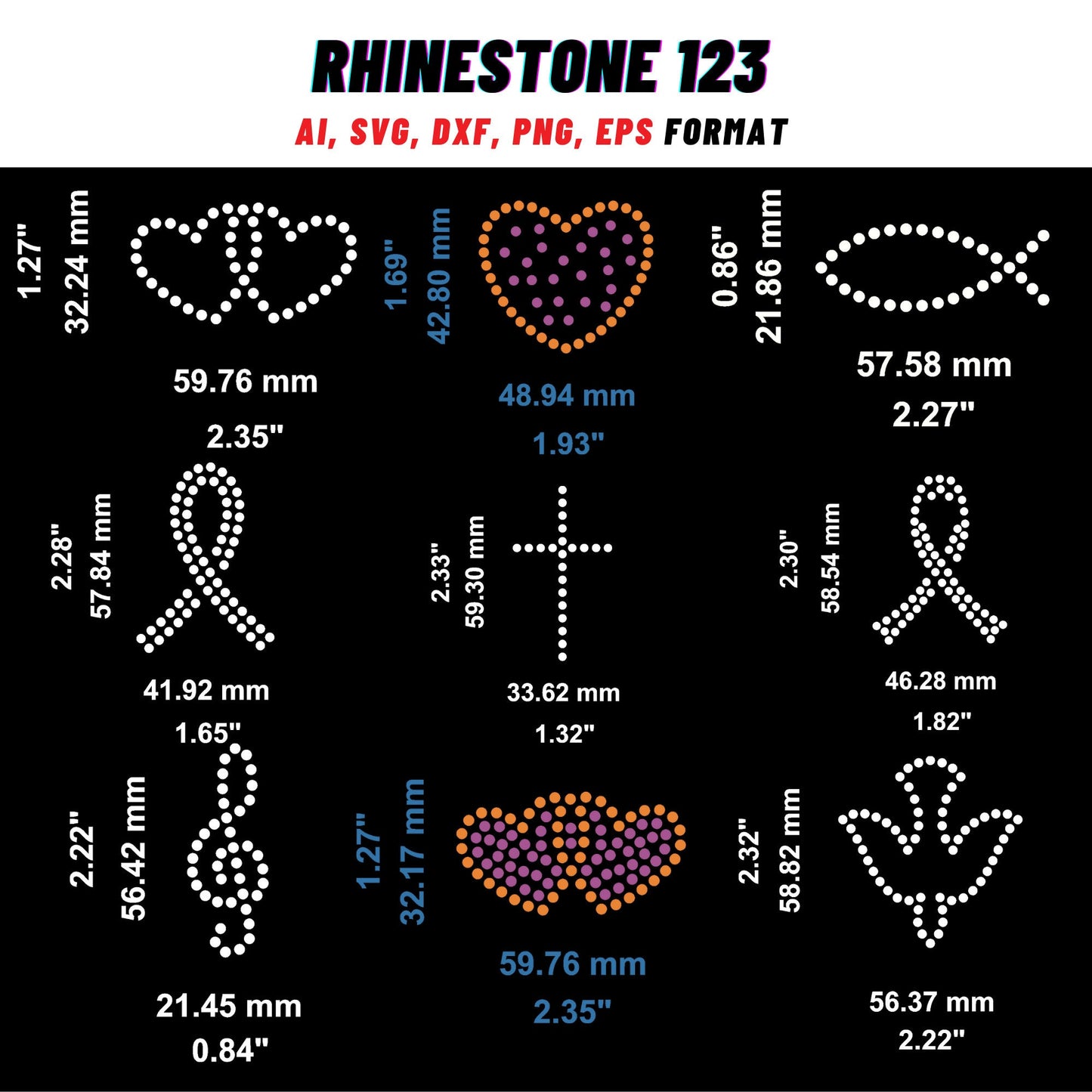Hotfix SMALL DESIGN BUNDLE Of 27 Star svg Heart svg Christ Cross Rhinestone Template for Cricut rhinestone template bundle material 10ss