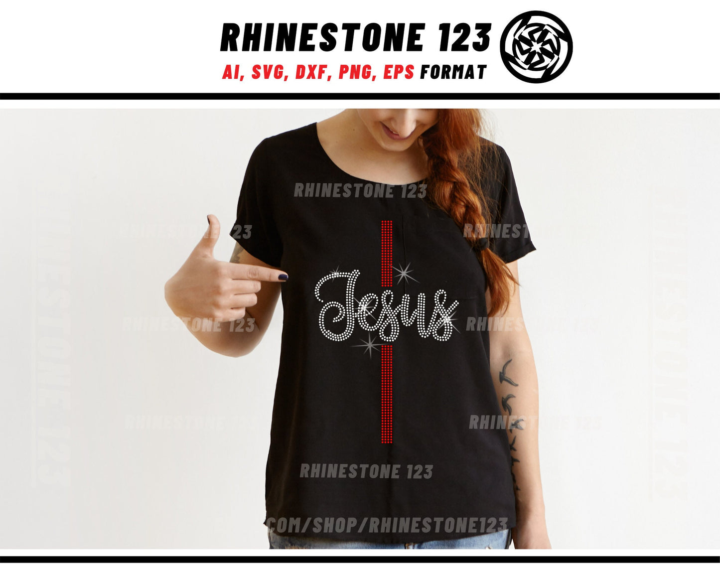 Christ Cross Jesus Rhinestone Template for Cricut rhinestone template material rhinestone SS10 Instant Download File svg eps png dxf ai cdr
