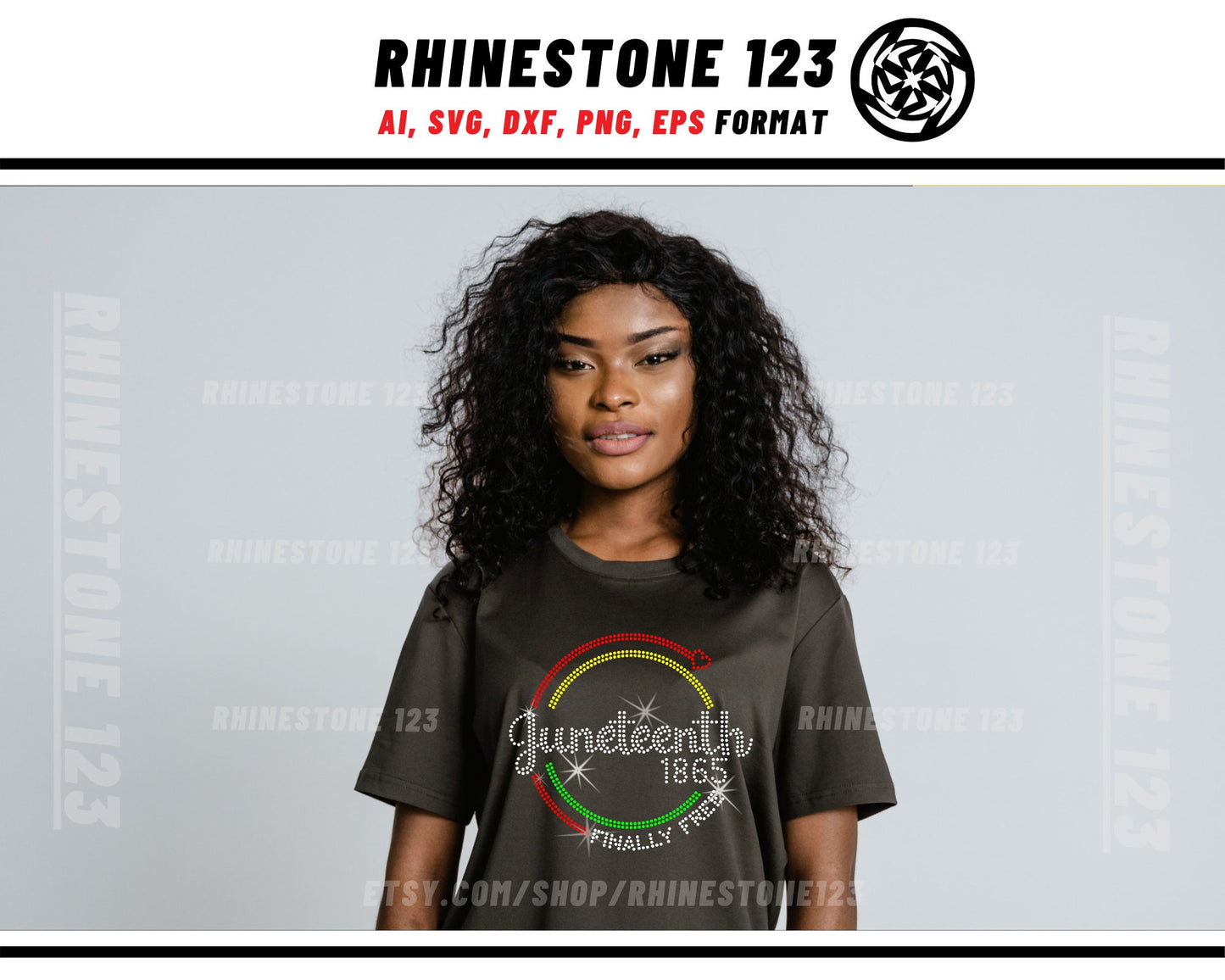 Juneteenth 1865 Rhinestone Template for Cricut rhinestone template material rhinestone SS10 Instant Download File svg eps png dxf ai cdr