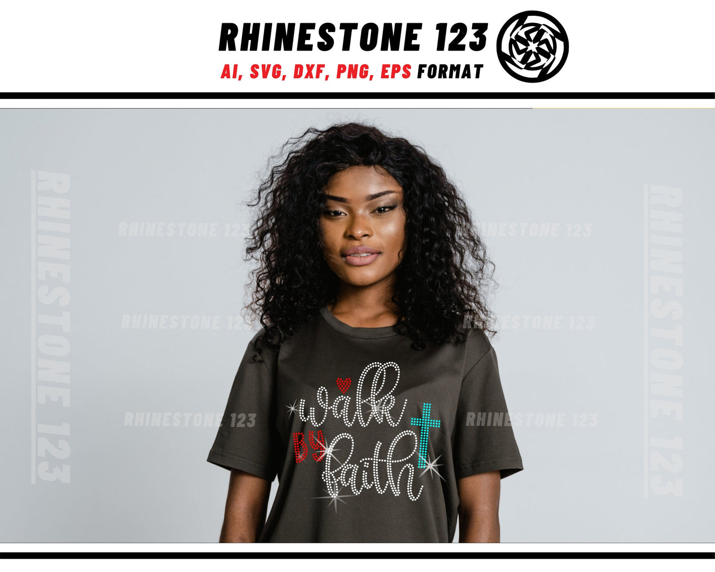 Walk By Faith Rhinestone Template for Cricut rhinestone template material rhinestone SS10 Instant Download File svg eps png dxf ai cdr