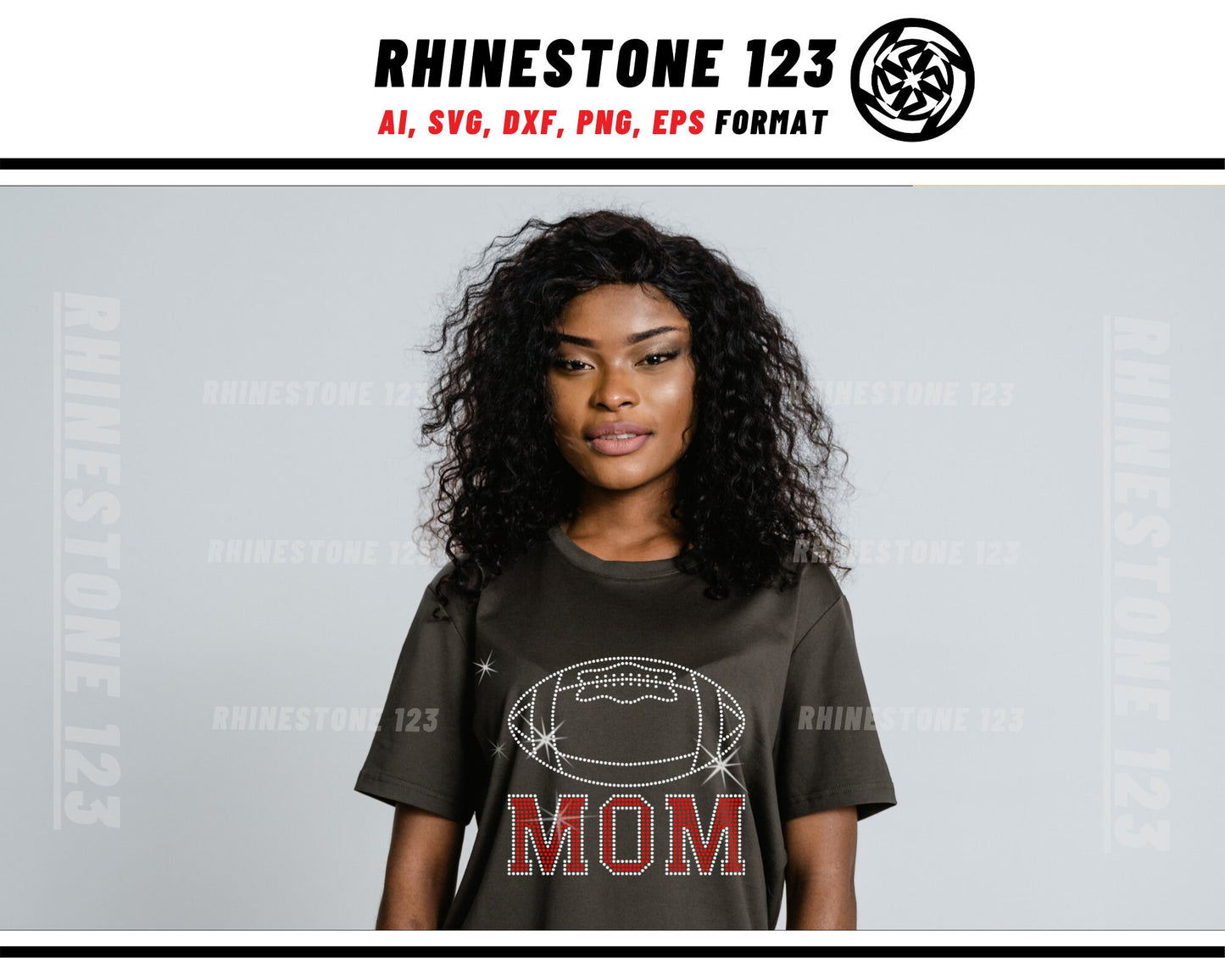 Football Mom Rhinestone Template for Cricut rhinestone template material rhinestone SS10 Instant Download File svg eps png dxf ai cdr