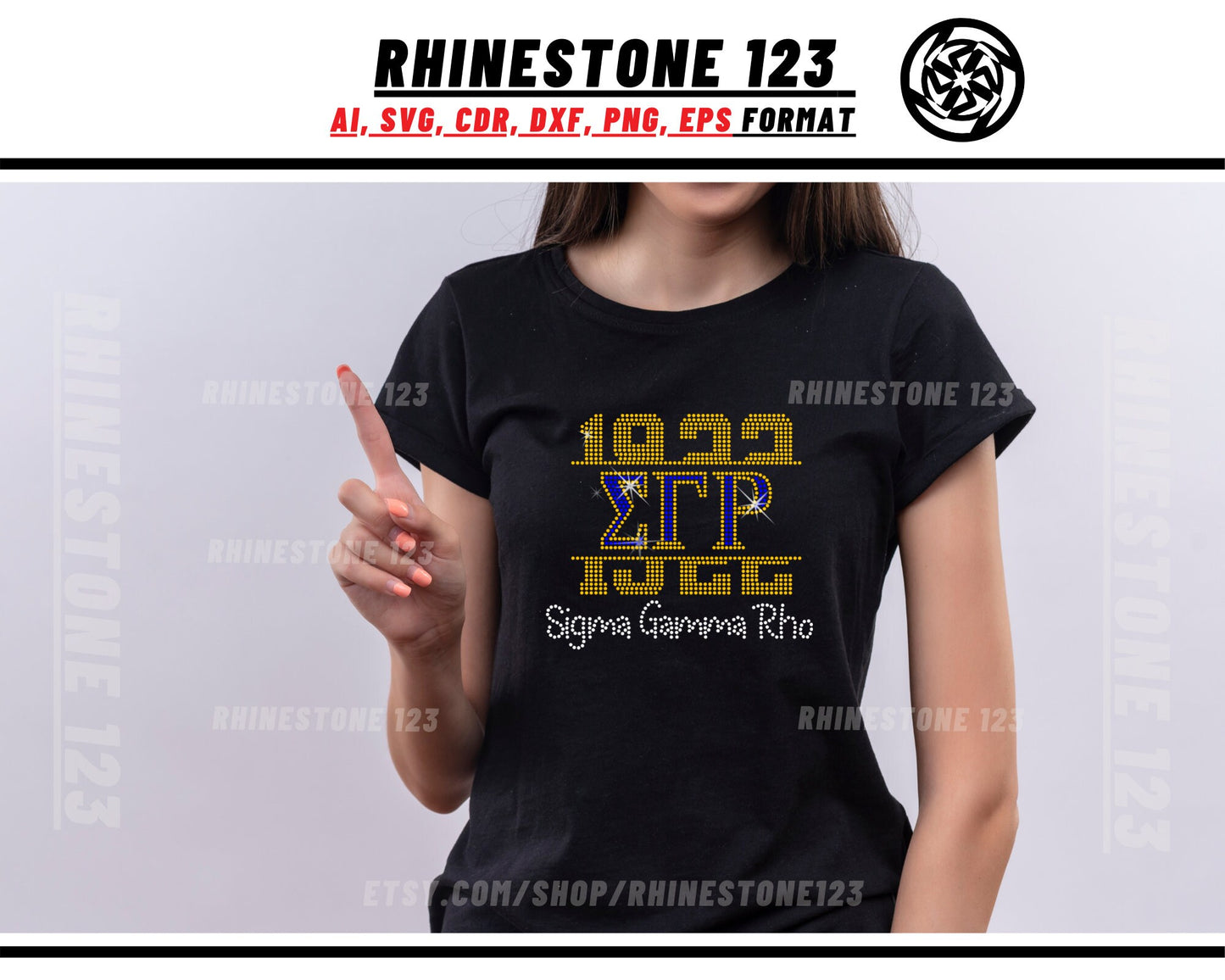 1922 Cutting Sigma Rho Rhinestone Template, Rhinestone File for SS10, Rhinestone SVG, cricut, silhouette, PNG, AI, cdr, dxf, eps, Sorority