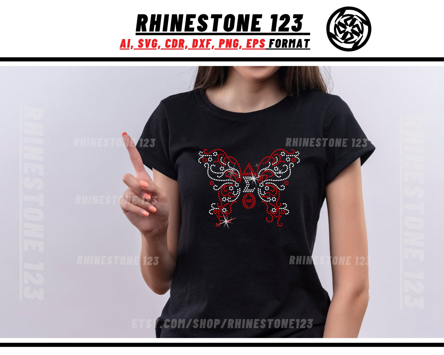 Aeo Butterfly Delta Sigma Theta Rhinestone Template, Rhinestone File for SS10, Rhinestone SVG, cricut, silhouette, PNG, cdr, dxf, Sorority