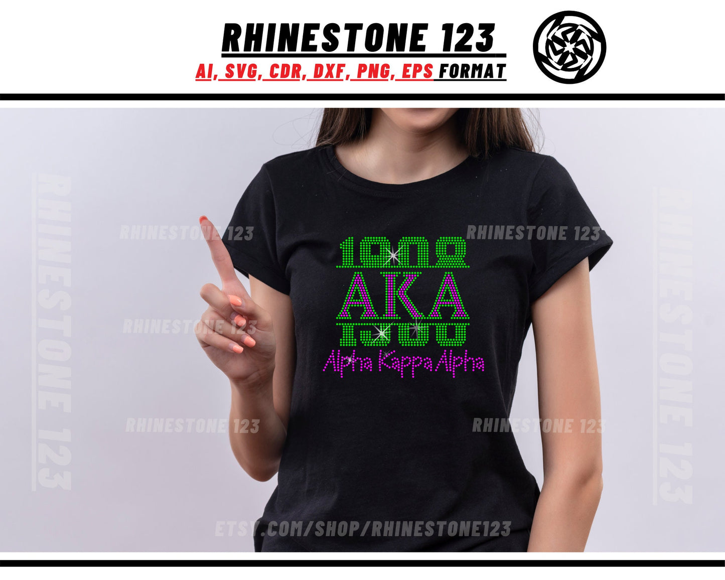Aka Alpha Kappa Alpha 1908 Cutting Rhinestone Template, cricut, silhouette, Rhinestone SVG, Rhinestone File for SS10, PNG, AI, cdr, dxf, eps