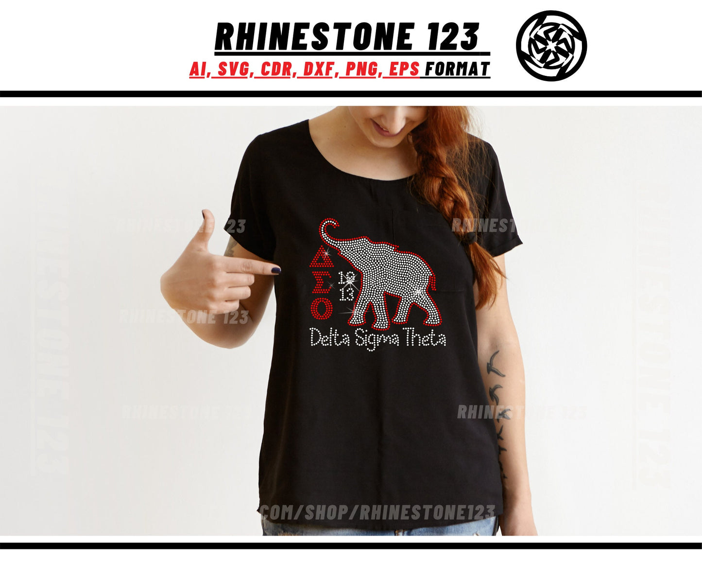 Delta Sigma Theta 1913 Rhinestone Template, cricut, silhouette, Rhinestone SVG, Rhinestone File for SS10, PNG, AI, cdr, dxf, eps, Sorority