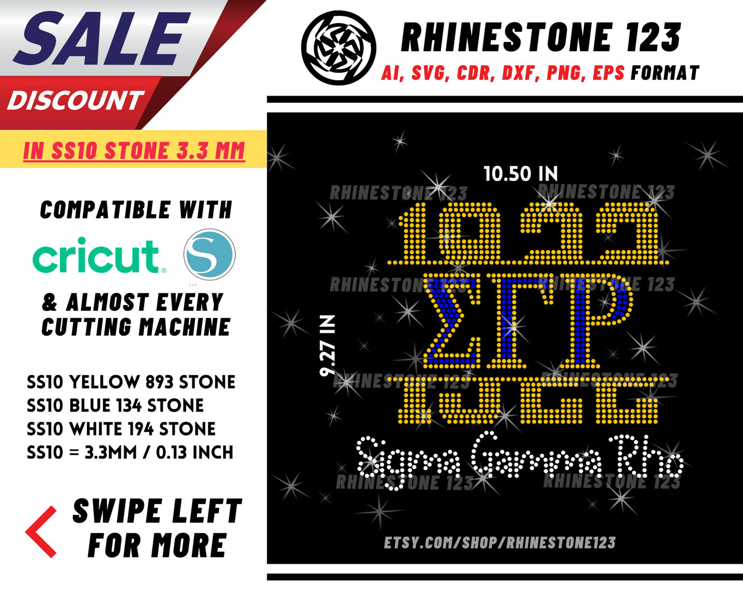 1922 Cutting Sigma Rho Rhinestone Template, Rhinestone File for SS10, Rhinestone SVG, cricut, silhouette, PNG, AI, cdr, dxf, eps, Sorority