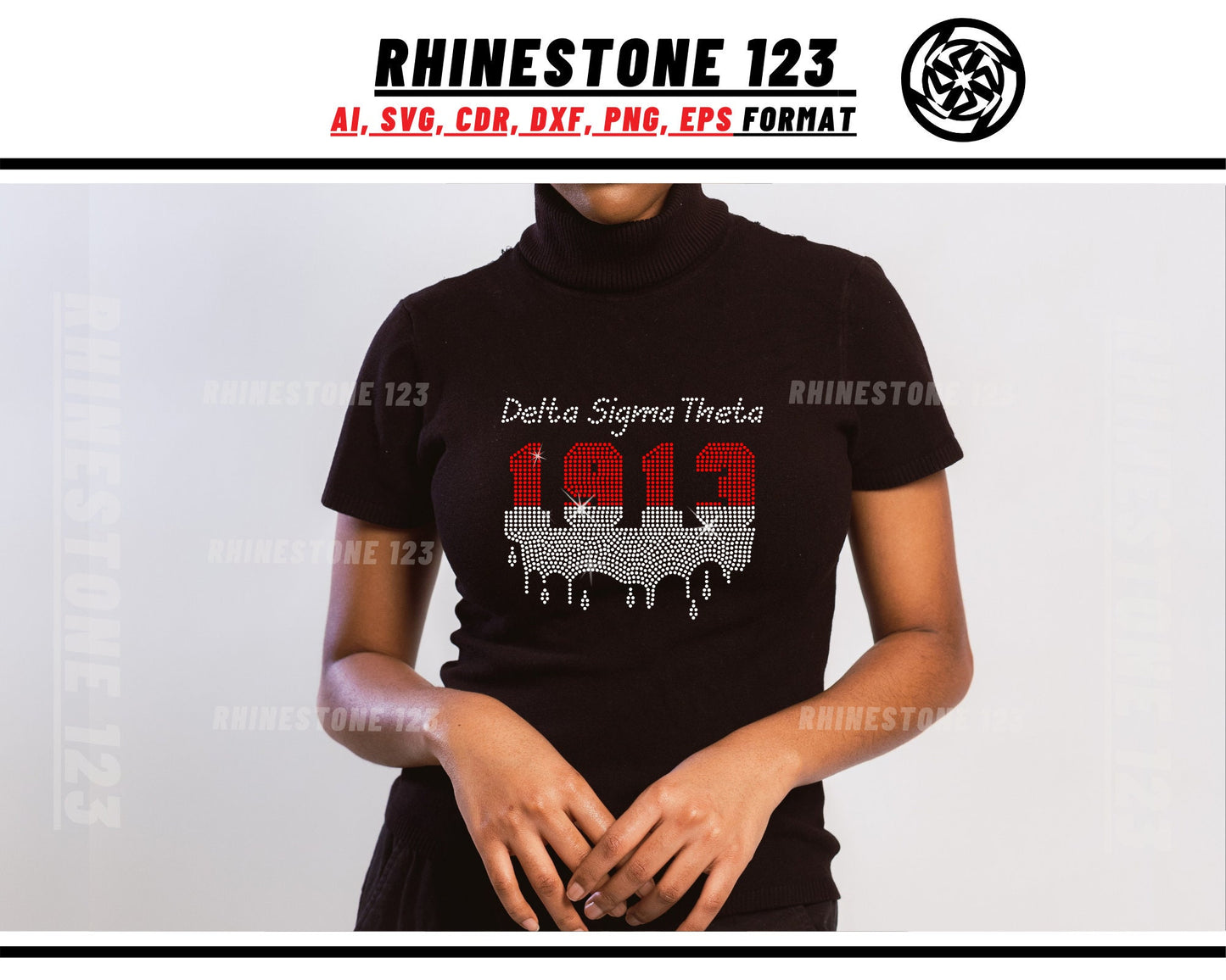 Delta 1913 Drip Rhinestone Template for Cricut rhinestone template material rhinestone SS10 Instant Download File svg eps png dxf Sorority