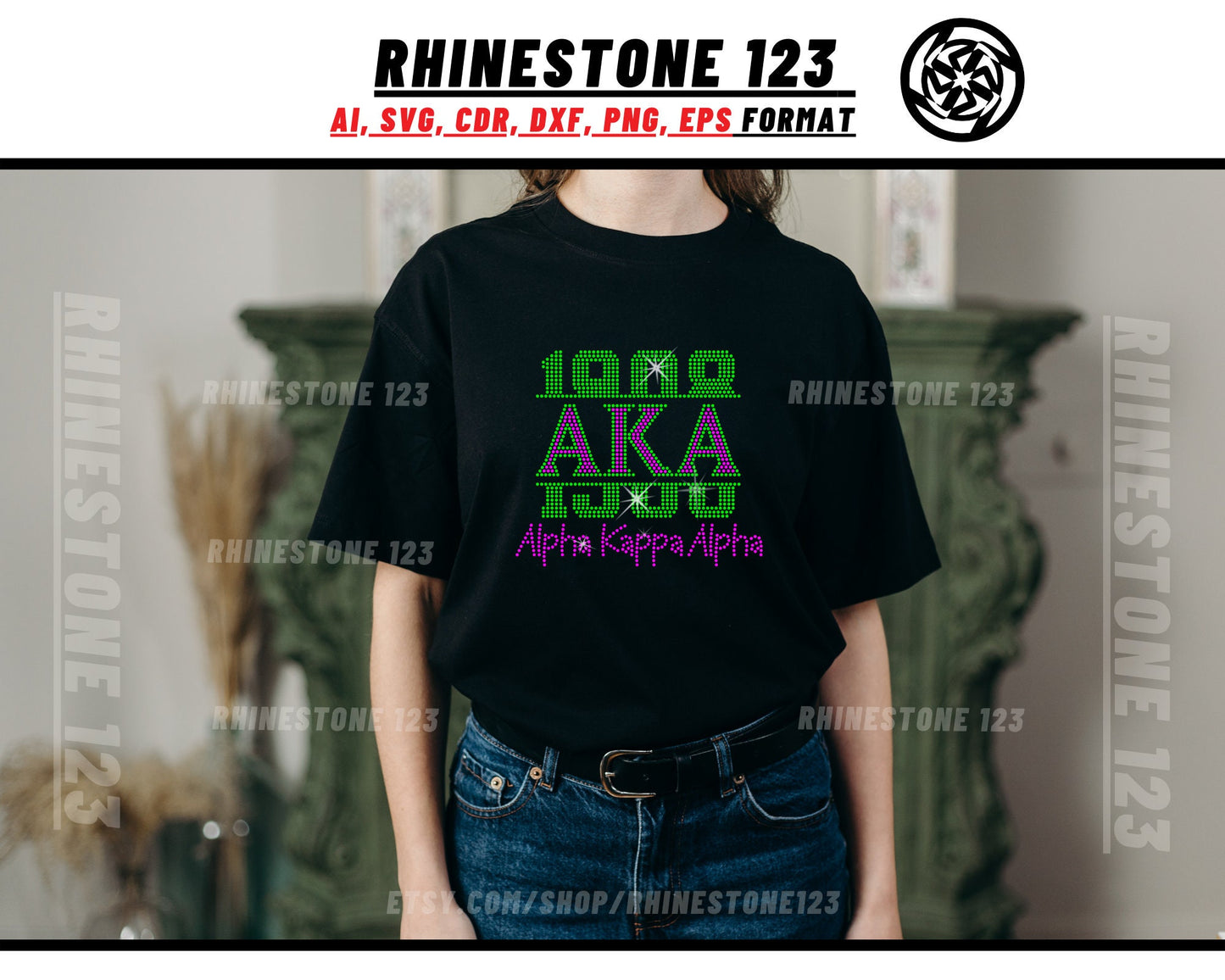 Aka Alpha Kappa Alpha 1908 Cutting Rhinestone Template, cricut, silhouette, Rhinestone SVG, Rhinestone File for SS10, PNG, AI, cdr, dxf, eps