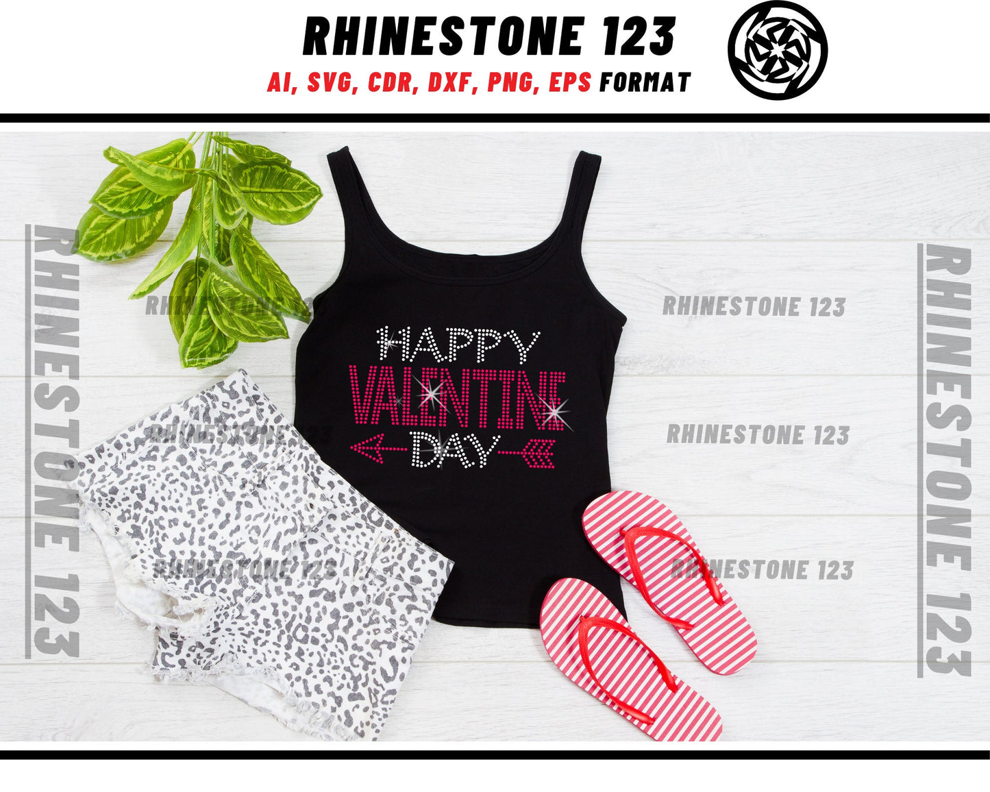 Happy Valentines Day Rhinestone Template, Rhinestone SVG, cricut, silhouette, Rhinestone File for SS10, PNG, AI, cdr, dxf, eps