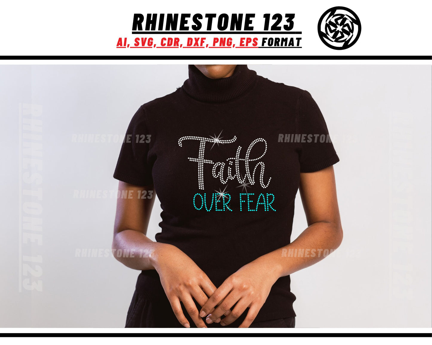 Faith Over Fear Rhinestone Template for Cricut rhinestone template material rhinestone SS10 Instant Download File svg eps png dxf ai cdr