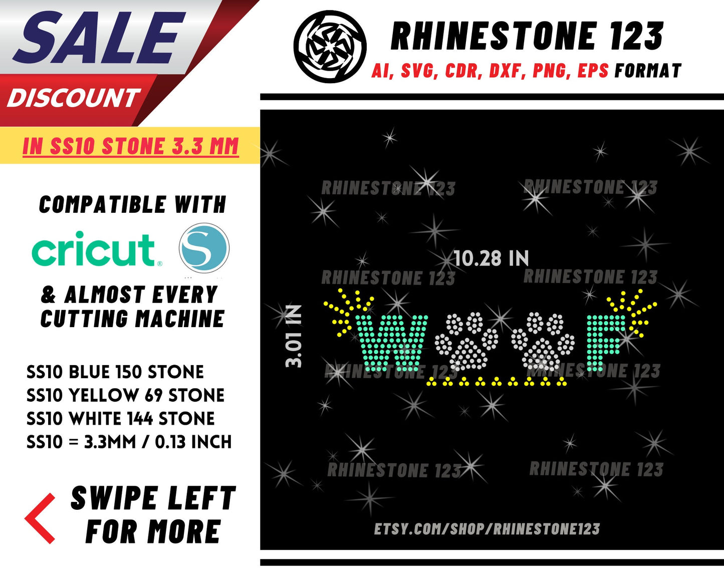 Rhinestone Template, cricut, silhouette, Rhinestone SVG, Rhinestone File for SS10, PNG, AI, cdr, dxf, eps