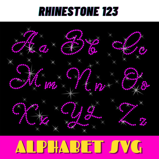 CHRISTMAS RHINESTONE FONT cursive rhinestone alphabet letter svg Rhinestone Template for Cricut rhinestone template material rhinestone 10ss