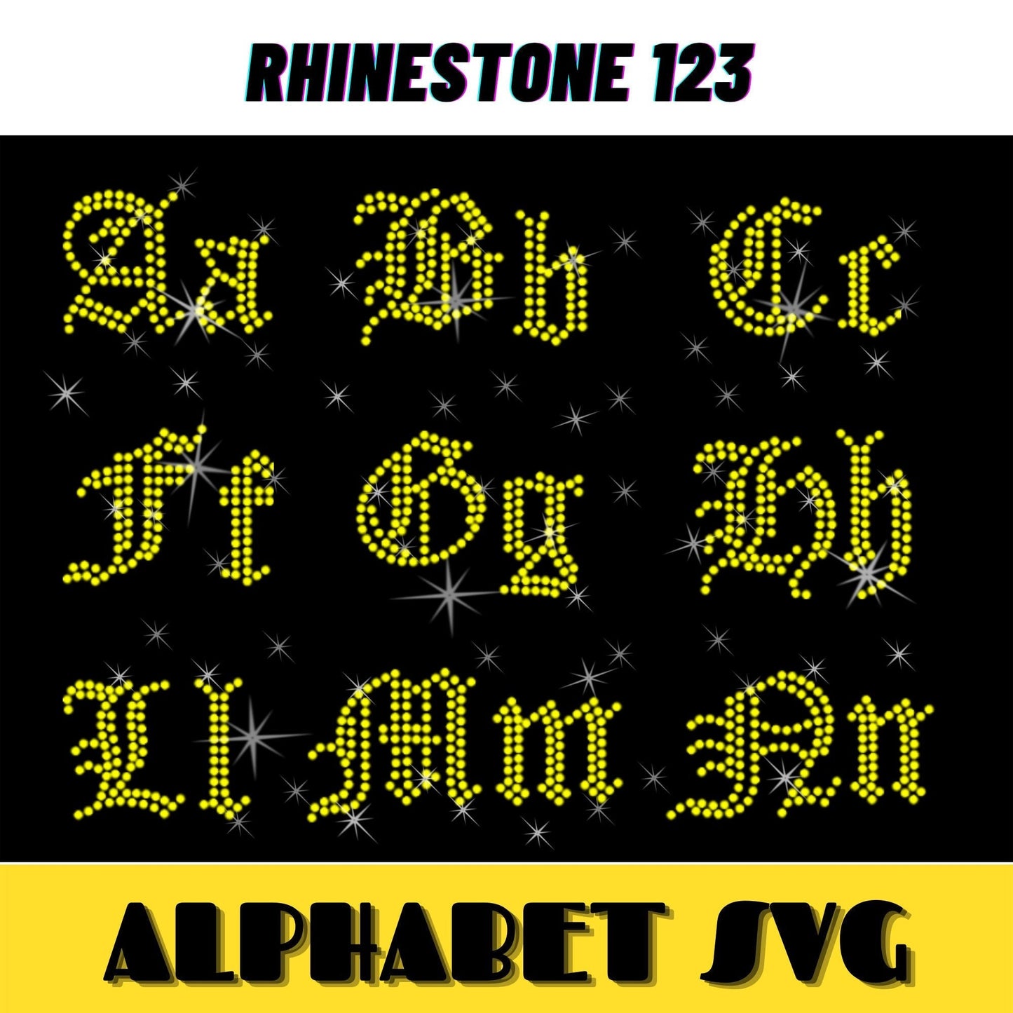 OLD ENGISH London Rhinestone font SVG rhinestone alphabet letters and digit Rhinestone Template for Cricut rhinestone template material 10ss