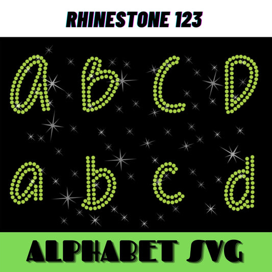 FANCY RHINESTONE FONT Script rhinestone alphabet letters svg Rhinestone Template for Cricut rhinestone template material rhinestone 10ss