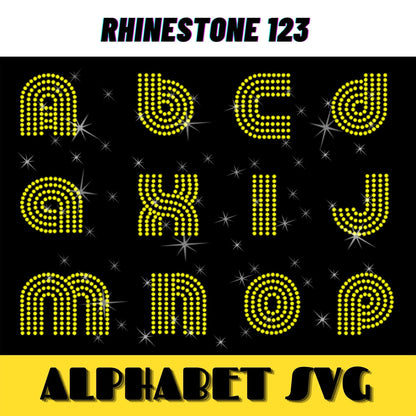 Cute Rhinestone font Elegant rhinestone alphabet letters svg Rhinestone Template for Cricut rhinestone template material rhinestone 10ss