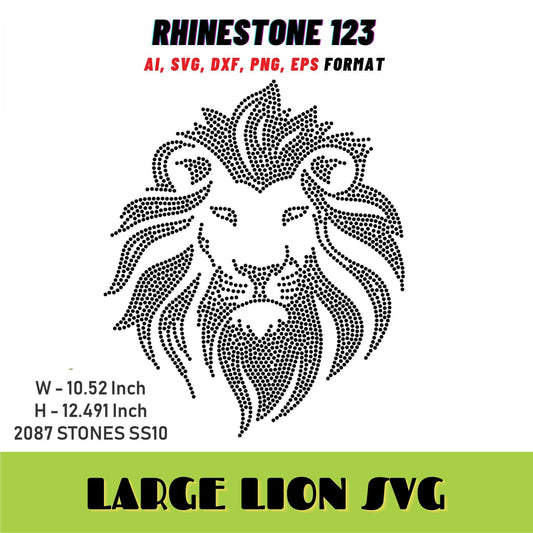 LARGE LION SVG Rhinestone Template for Cricut rhinestone template material rhinestone 10ss Instant Download File