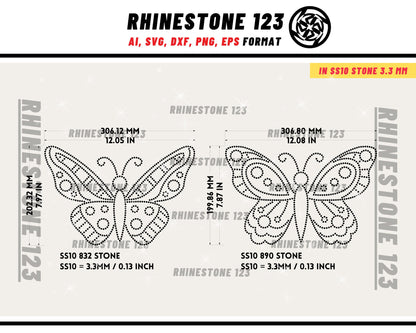 GROUP 5] 5 BUTTERFLIES RHINESTONE Template Bundle Rhinestone Template for Cricut rhinestone template material rhinestone 10ss Download