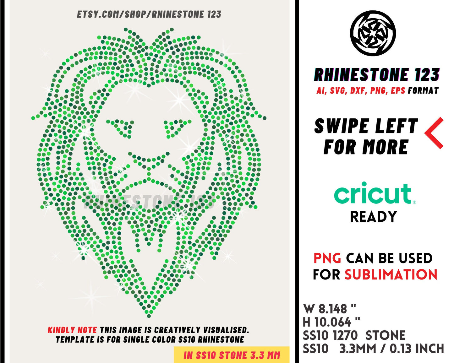 RHINESTONE LION Rhinestone Template for Cricut rhinestone template material rhinestone 10ss Instant Download File ai svg png eps dxf cdr