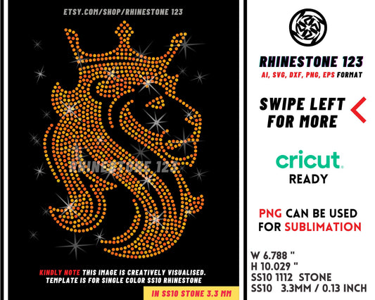 King Lion Rhinestone Template for Cricut rhinestone template material rhinestone 10ss Instant Download File Kin