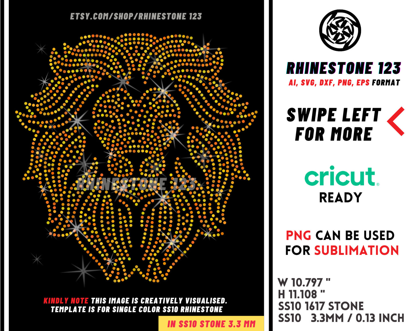 RHINESTONE LION SVG Rhinestone Template for Cricut rhinestone template material rhinestone 10ss Instant Download File