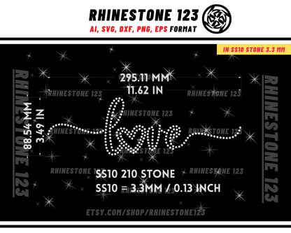 WRITING LOVE Rhinestone Template for Cricut rhinestone template material rhinestone 10ss Instant Download File ai svg png cdr dxf eps