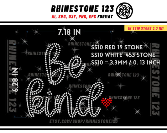 BE KIND Rhinestone Template for Cricut rhinestone template material rhinestone 10ss Instant Download File ai svg png cdr dxf eps