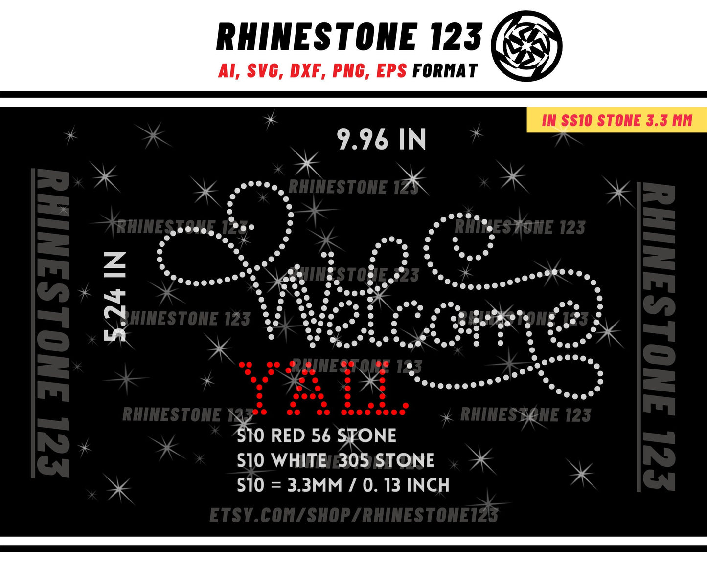 WELCOME YOU ALL template Rhinestone Template for Cricut rhinestone template material rhinestone 10ss Instant Download File ai svg png dxf