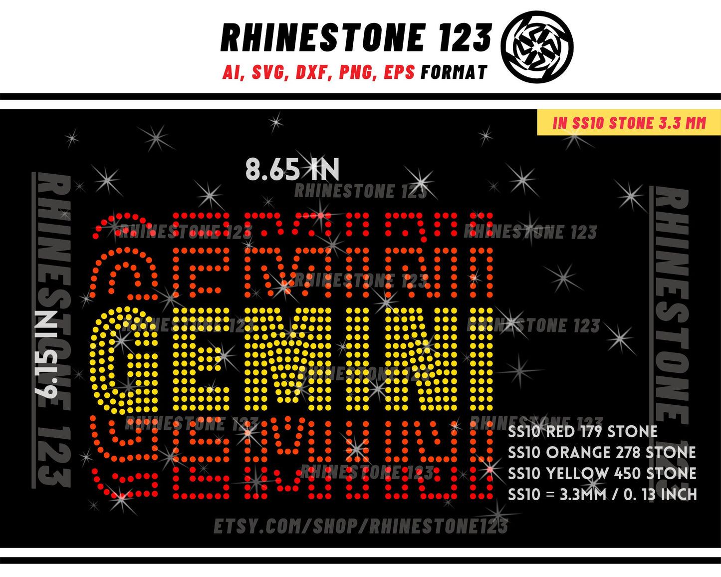 Tiled GEMINI RHINESTONE template, Zodiac Sign svg, Rhinestone Template for Tshirts, rhinestone template material ss10, rhinestone projects