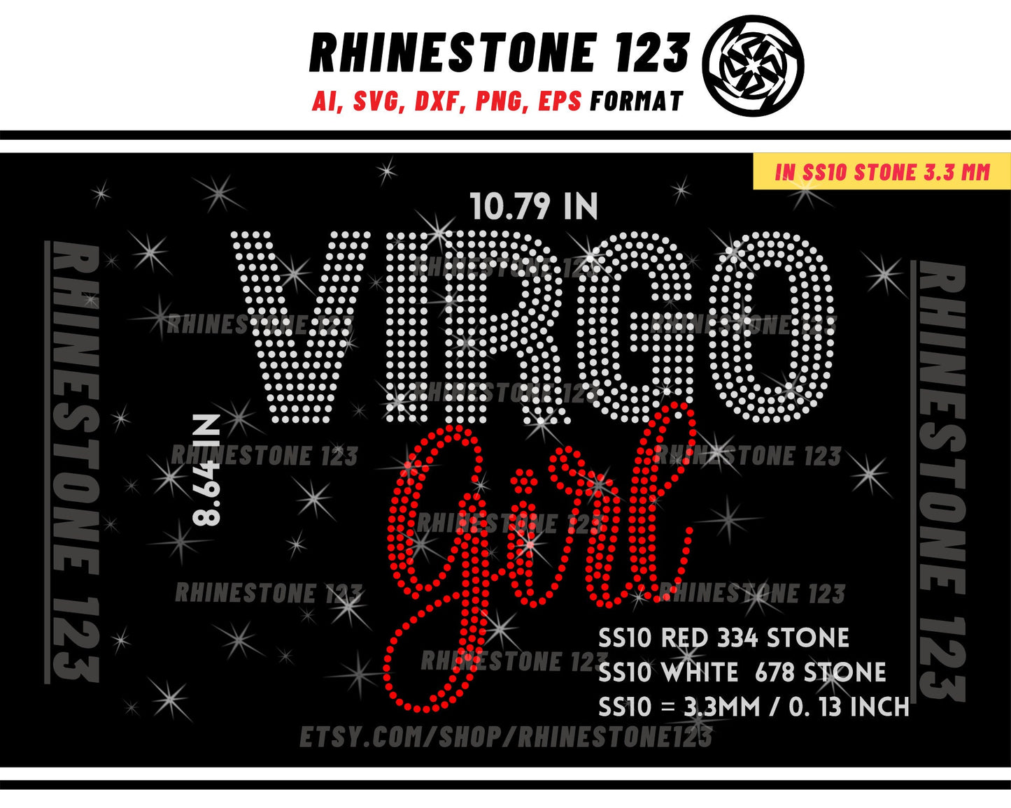 VIRGO GIRL RHINESTONE template, Zodiac Sign svg, Rhinestone Template for Tshirts, rhinestone template material, rhinestone ss10s