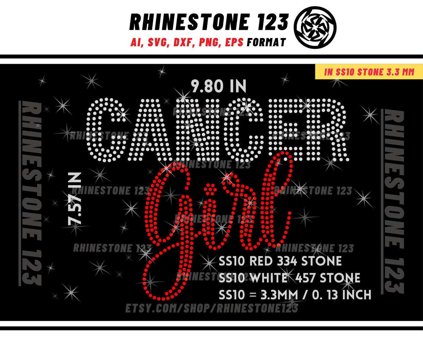 CANCER GIRL RHINESTONE template, Zodiac Sign svg, Rhinestone Template for Tshirts, rhinestone template material, rhinestone ss10