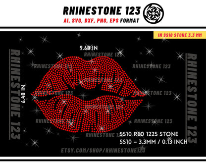 Kissing Lips Rhinestone Template for Cricut rhinestone template material rhinestone 10ss Instant Download File svg eps png dxf ai cdr