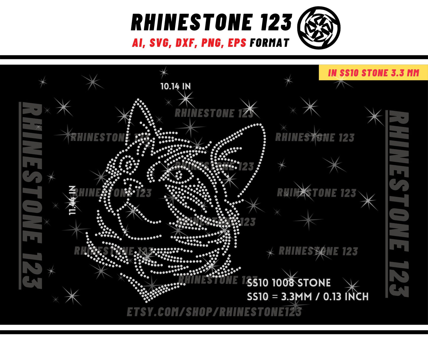 Cat Rhinestone Template for Cricut rhinestone template material rhinestone 10ss Instant Download File svg eps png dxf ai cdr