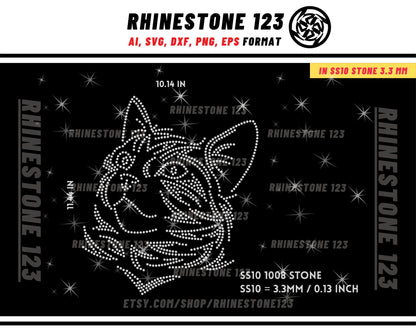 Cat Rhinestone Template for Cricut rhinestone template material rhinestone 10ss Instant Download File svg eps png dxf ai cdr