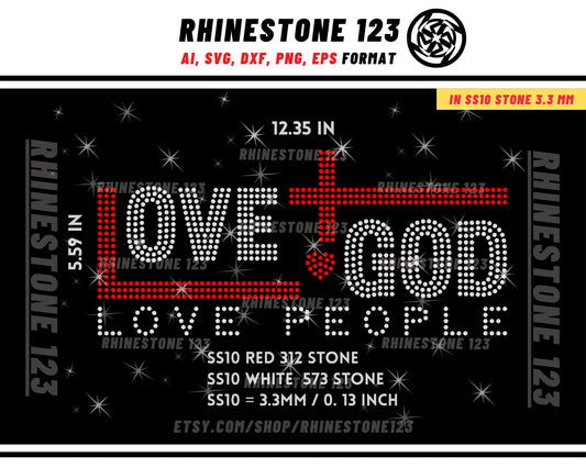 Love God Love People Rhinestone Template for Cricut rhinestone template material rhinestone 10ss Instant Download File svg eps png dxf ai