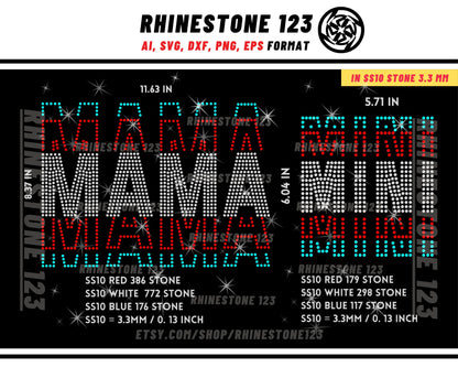 Mini Mama Rhinestone Template for Cricut rhinestone template material rhinestone 10ss Instant Download File svg eps png dxf ai cdr