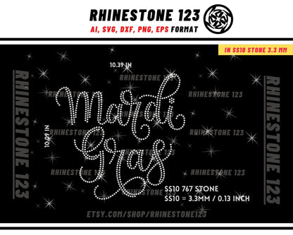 Mardi Gras Rhinestone Template for Cricut rhinestone template material rhinestone 10ss Instant Download File svg eps png dxf ai cdr