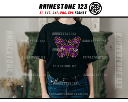 GROUP 2] 5 BUTTERFLIES RHINESTONE template svg Bundle Rhinestone Template for Cricut rhinestone template material rhinestone 10ss Download