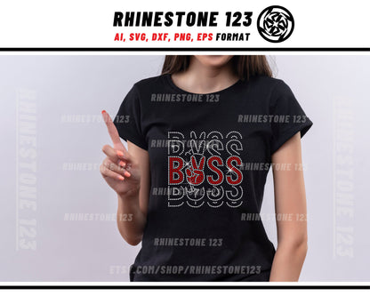 Victory Sign BOSS Rhinestone Template for Cricut rhinestone template material rhinestone 10ss Instant Download File ai svg png cdr dxf eps