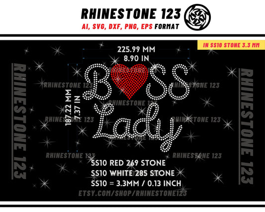 BOSS LADY Rhinestone Template for Cricut rhinestone template material rhinestone 10ss Instant Download File ai svg png cdr dxf eps