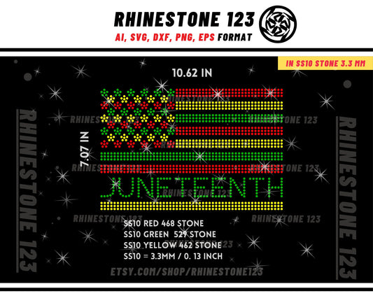 Juneteenth Rhinestone Template for Cricut rhinestone template material rhinestone 10ss Instant Download File ai svg png cdr dxf eps