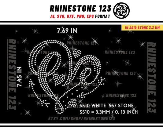 Infinity Love Rhinestone Templates for Cricut rhinestone template material rhinestone 10ss Instant Download File ai svg png cdr dxf eps