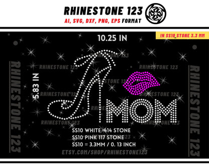 High Heels Shoe Mom Rhinestone Template for Cricut rhinestone templates material rhinestone SS10 Instant Download File svg png cdr dxf eps