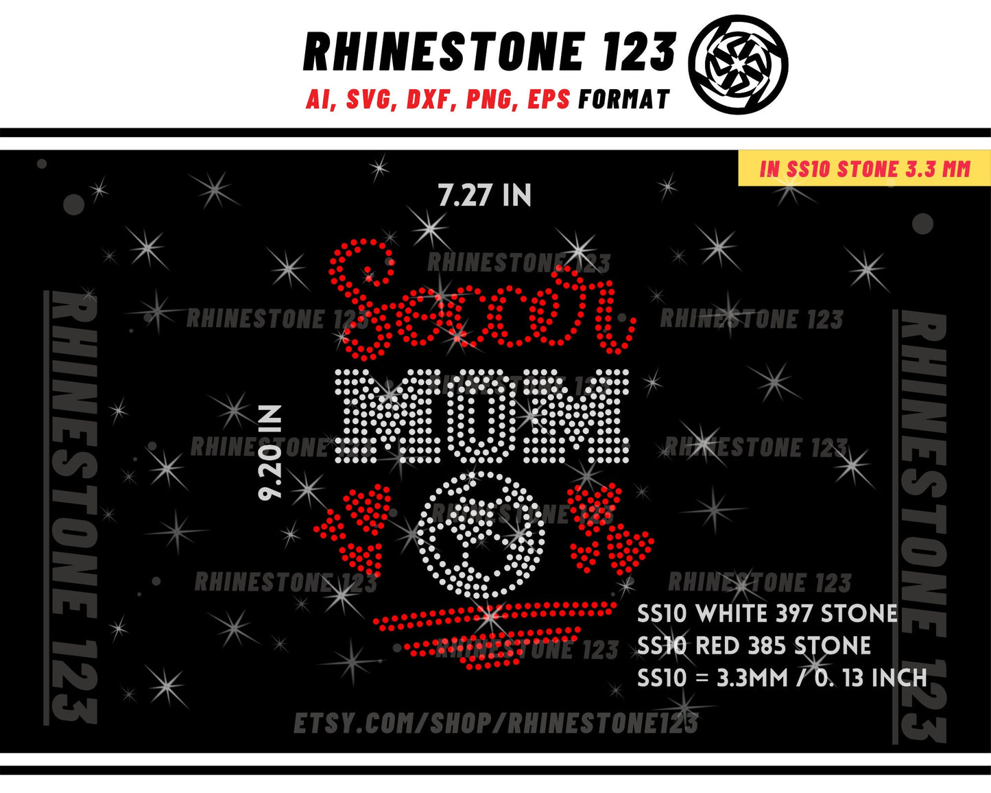 Soccer Mom Rhinestone Templates for Cricut rhinestone template material rhinestone SS10 Instant Download File ai svg png cdr dxf eps