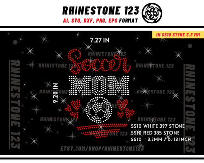 Soccer Mom Rhinestone Templates for Cricut rhinestone template material rhinestone SS10 Instant Download File ai svg png cdr dxf eps