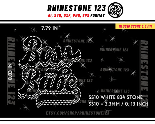 BOSS BABE Rhinestone Template for Cricut rhinestone template material rhinestone 10ss Instant Download File ai svg png cdr dxf eps