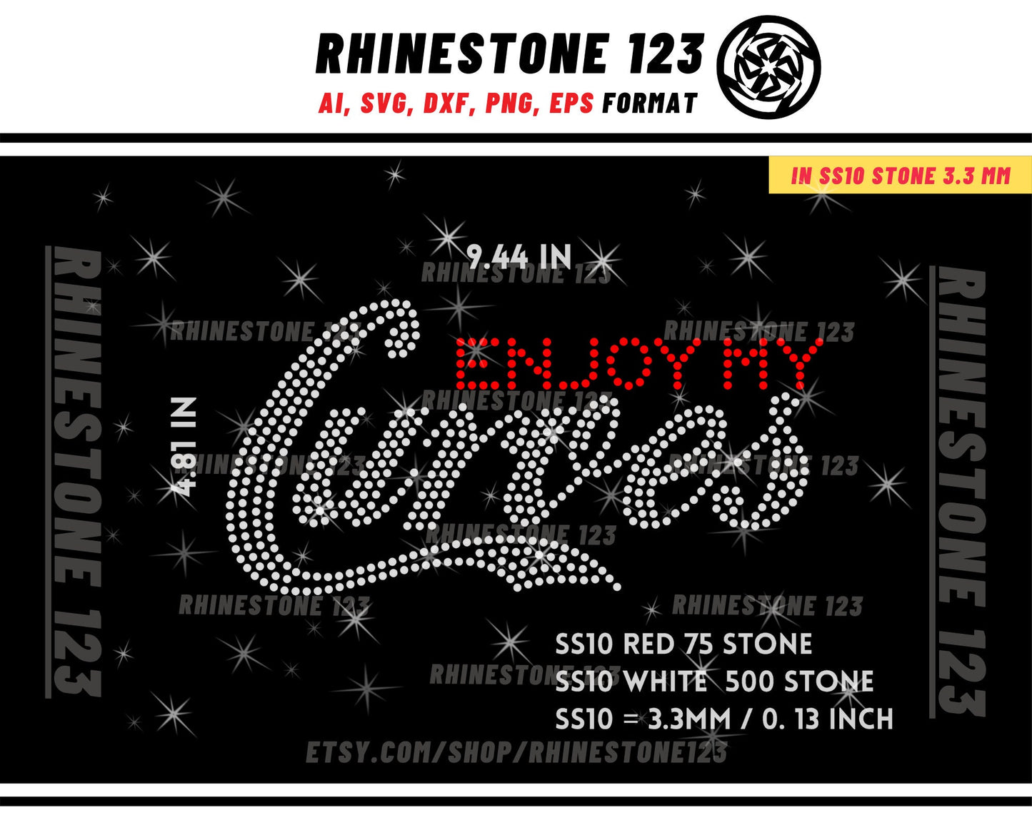 Enjoy My Curves Rhinestone Template for Cricut rhinestone template material rhinestone 10ss Instant Download File svg eps png dxf ai cdr