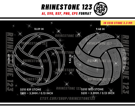 Volleyball Rhinestone Template for Cricut rhinestone template material rhinestone 10ss Instant Download File svg eps png dxf ai cdr