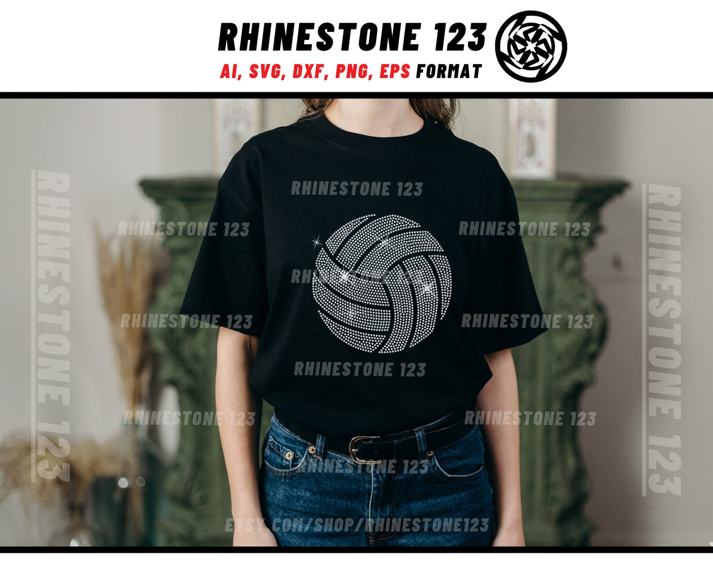 Volleyball Rhinestone Template for Cricut rhinestone template material rhinestone 10ss Instant Download File svg eps png dxf ai cdr