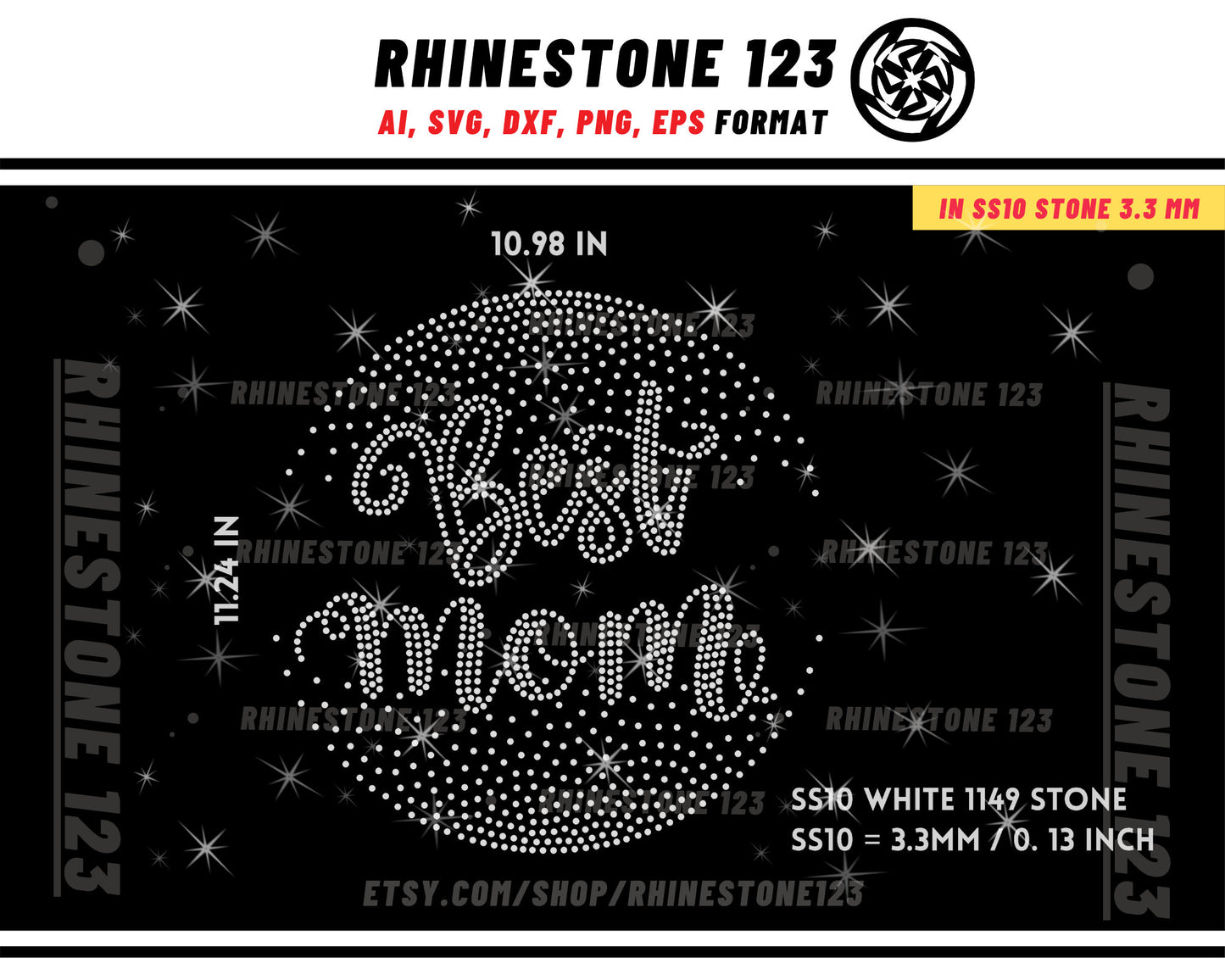 BEST MOM Rhinestone Template for Cricut rhinestone template material rhinestone 10ss Instant Download File ai svg png cdr dxf eps